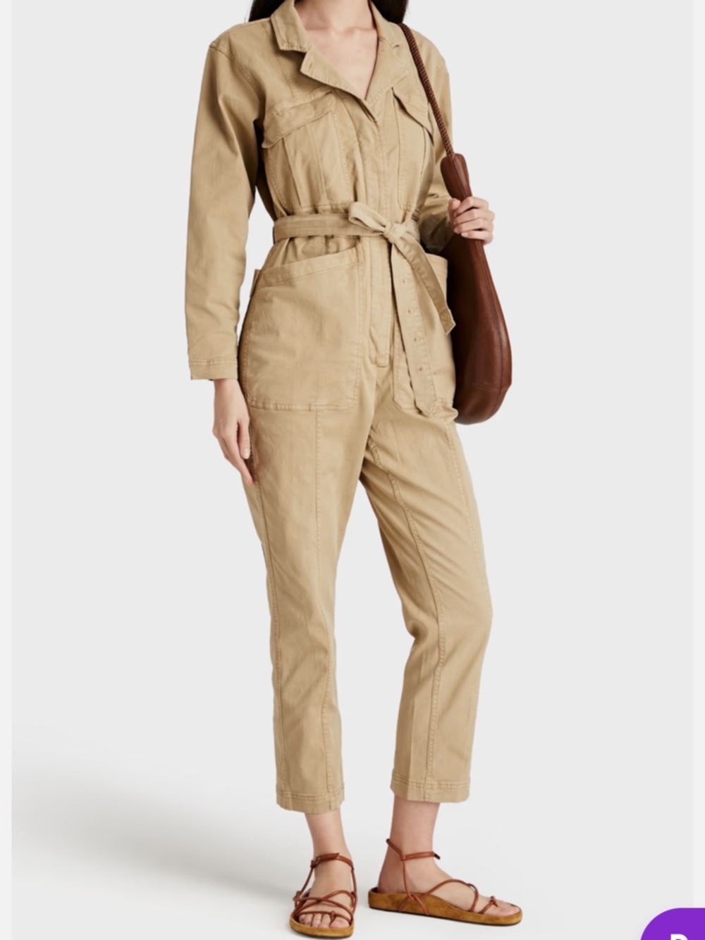 Alex Mill expedition jumpsuit in washed twill vintage khaki size large